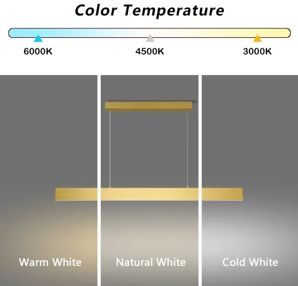 Brilagi - LED Stmiev. luster na lanku SLIMLINE LED/40W/230V 3000-6000K zlatá + DO