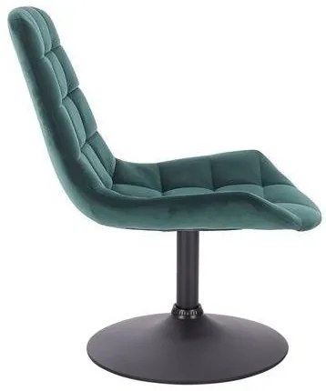 LuxuryForm DESIGN Stolička PARIS VELUR na čiernom tanieri - zelená