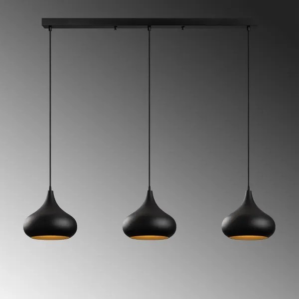 Luster na lanku MUBA 3xE27/40W/230V čierny