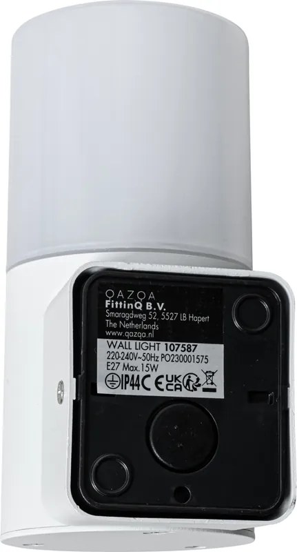 Moderné vonkajšie nástenné svietidlo biele s opálovým tienidlom IP44 - Odense