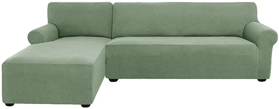 Elastický žakárový poťah na trojmiestnu rohovú pohovku BestBerg / ľavý / šalvia