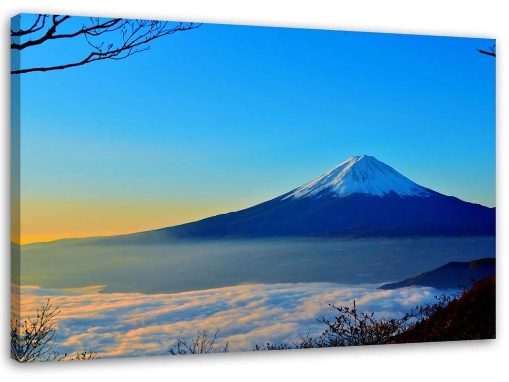 Gario Obraz na plátne Hora Fudži v modrej farbe Rozmery: 60 x 40 cm