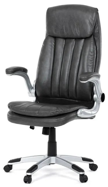 Autronic BONTEC Kancelárske kreslo, hojdací mechanizmus, čierna ekokoža, KA-F1218 BK Farba: Šedá
