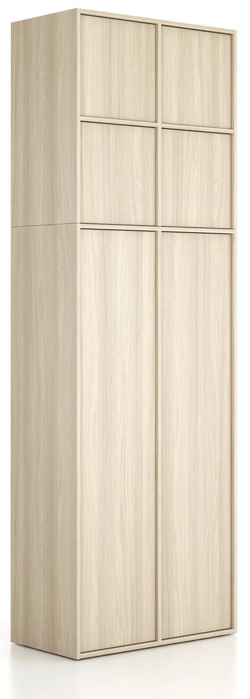 Nadstavba pre skrine FRAME, 4x dvere, 872 x 450 x 854 mm, zámok PUSH-lock, dub prírodný