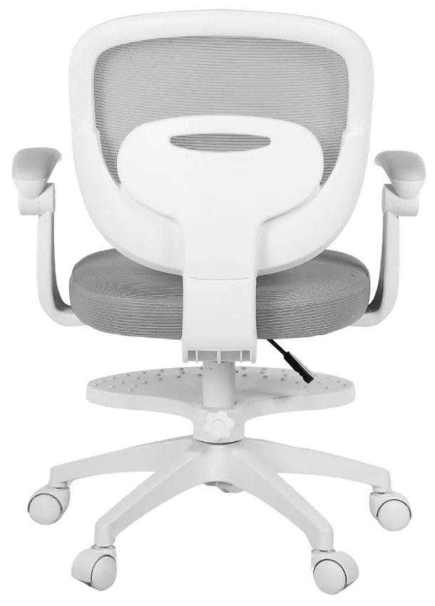 Detská otočná stolička Neoseat JUNI 008 s podnožou — látka, sivá