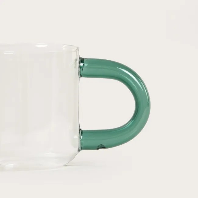 Hrnček FLUFF priesvitný / zelený 772238 360 ml