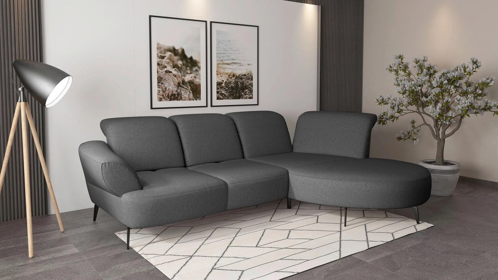 XXXLutz ROHOVÁ SEDAČKA, textil, tmavosivá Sit & More - Sedačky - 000144013255