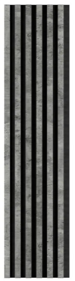 Akustické dekoračné panely, loft 3D lamely na filcovom podklade, rozmer 270 x 30 cm, IMPOL TRADE