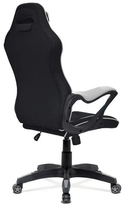 Autronic BONTEC Herné kreslo, hojdací mechanizmus, strieborná látka, KA-G408 GREY Farba: Čierna