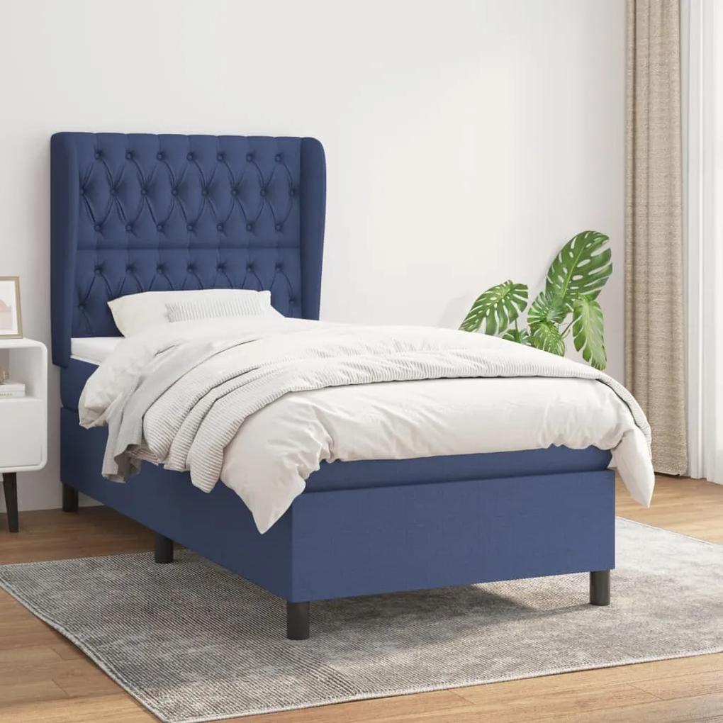 Boxspring posteľ s matracom modrá 100x200 cm látka 3128187