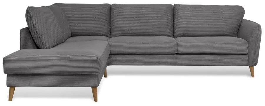 Tmavosivá menčestrová rohová pohovka (ľavý roh) Paris – Scandic