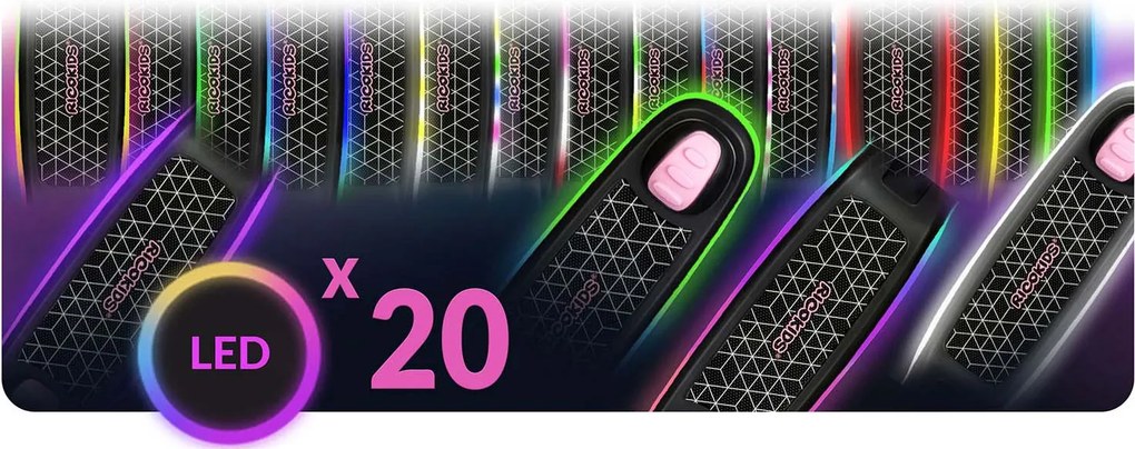 Ricokids Leddi LED balančná Kolobežka pre deti - čierna