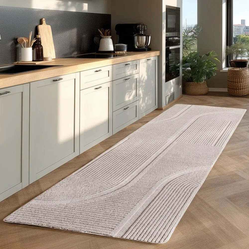 Krémový prateľný behúň 80x250 cm Pompei 1612 – Ayyildiz Carpets