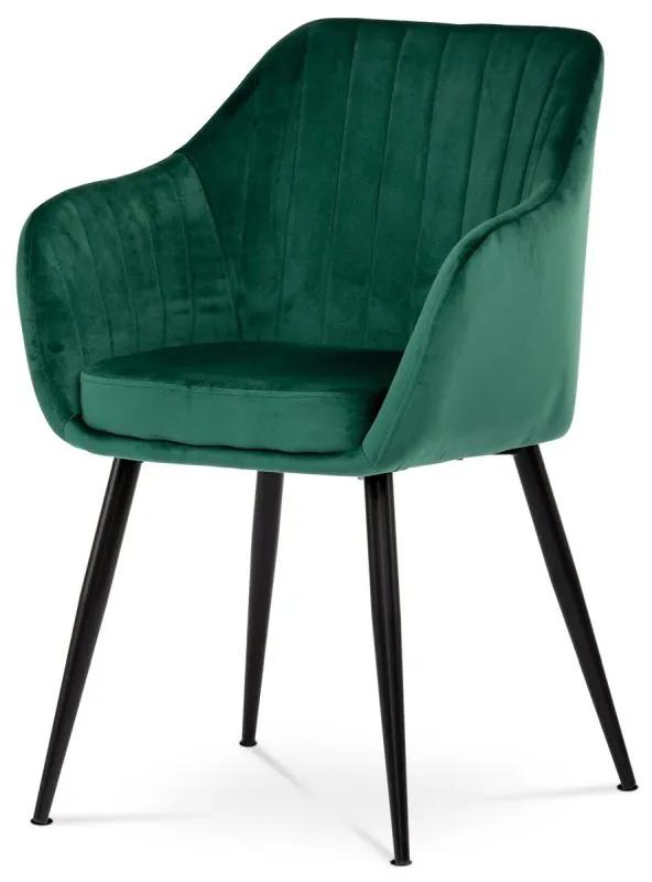 Jedálenská stolička s dokonalým dizajnom, poťah zelená látka