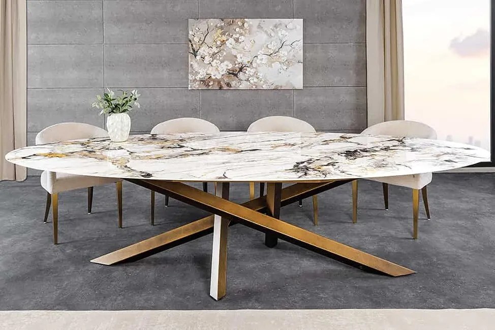 Veľký stôl s keramickou doskou do jedálne Avezzano multifarebná 280cm