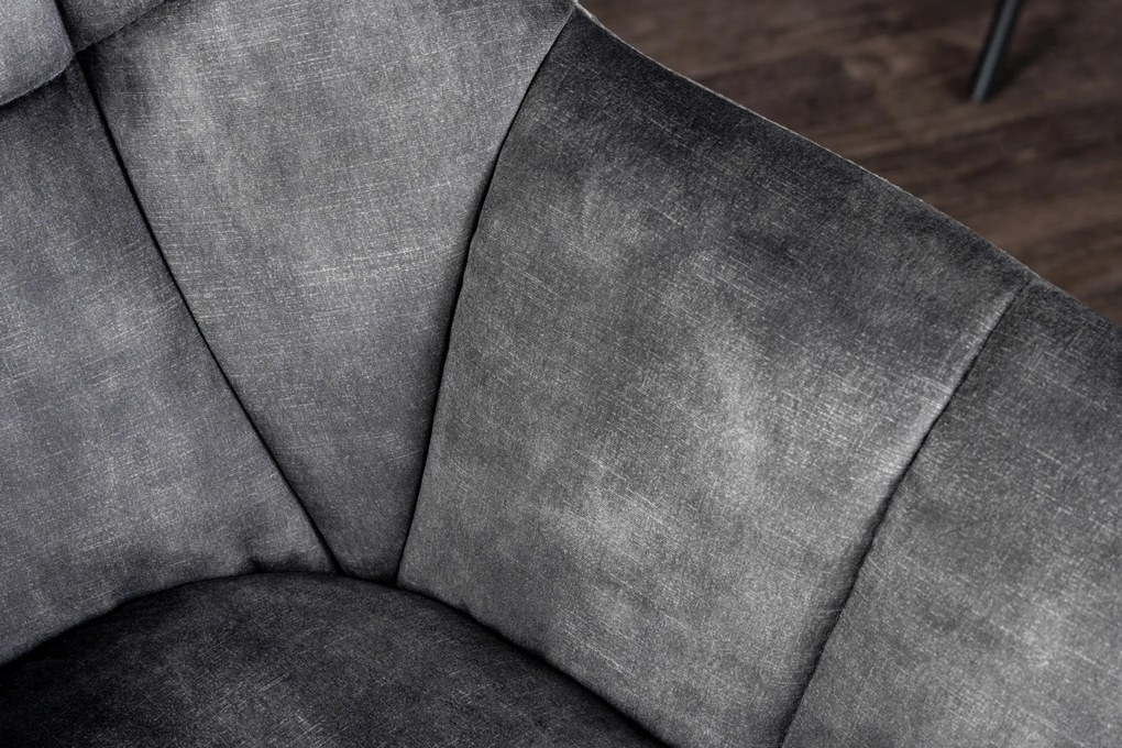 Stolička Papillon velvet svetlo šedá otočná