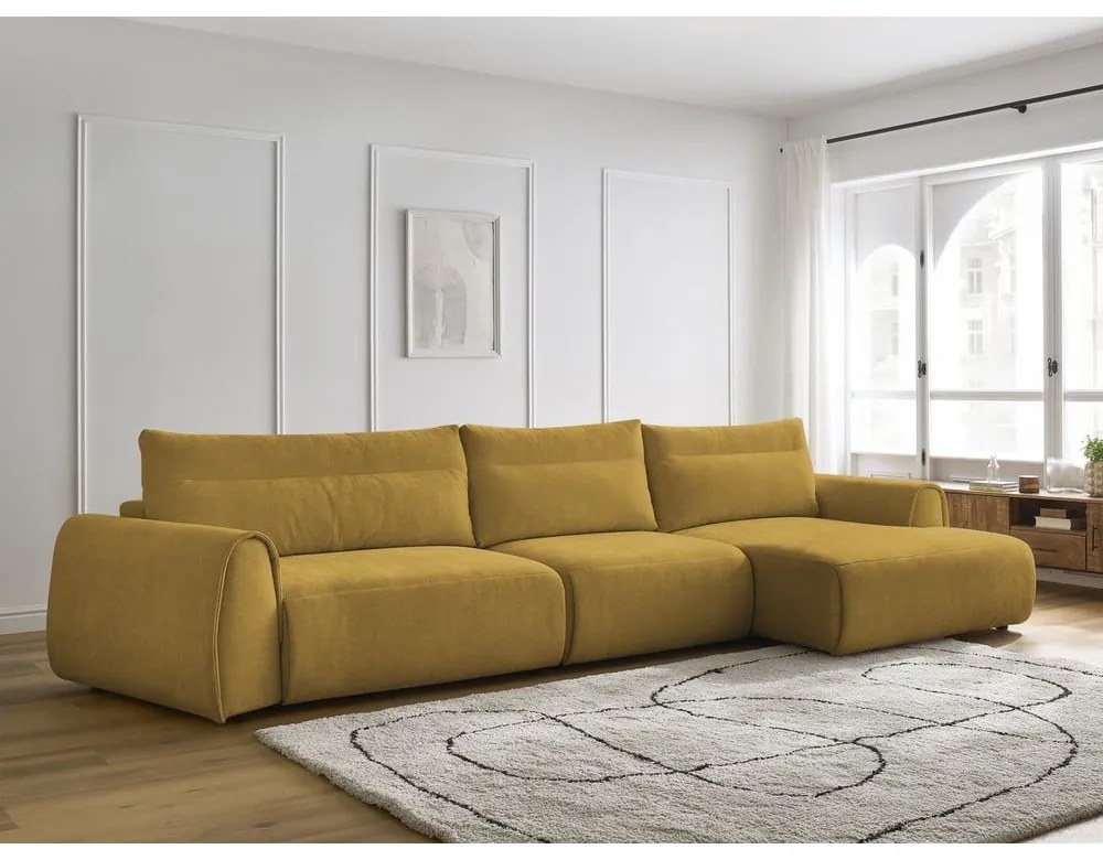 Okrovožltá rohová pohovka Aden – Bobochic Paris