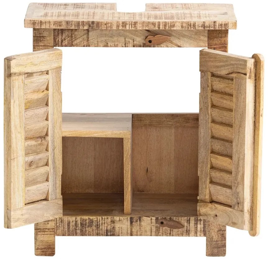 furniture-nabytek.cz - Masivní skříňka pod umyvadlo Caribou z mangového dřeva, lakovaná, hnědá – 52×30×60 cm