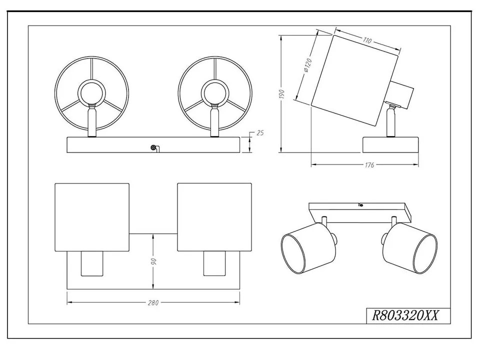 Biele/sivé stropné svietidlo s textilným tienidlom ø 12 cm Tommy – Trio