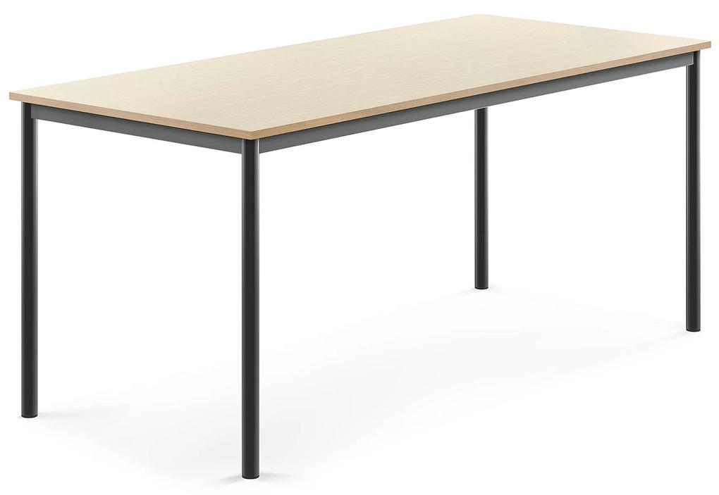 Stôl BORÅS, 1800x800x760 mm, laminát - breza, antracit