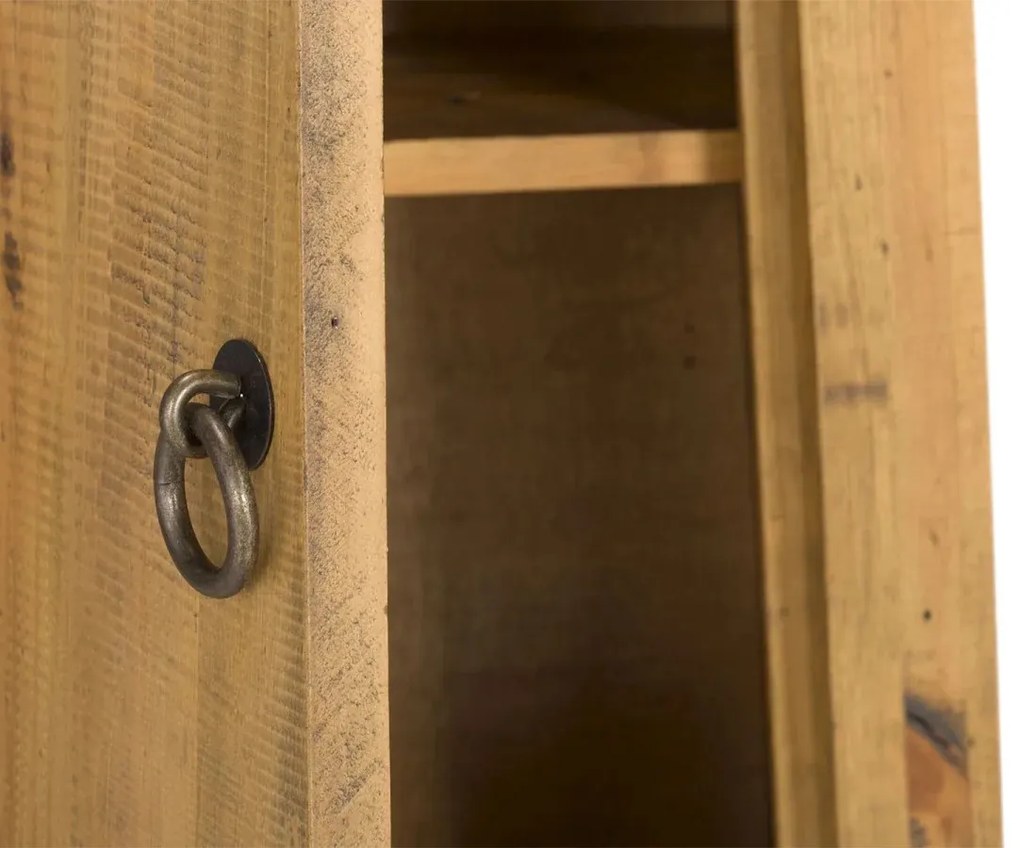 furniture-nabytek.cz - Masivní nástěnná skříňka do koupelny Rangoon z recyklované borovice, lakovaná, hnědá – 42×22×70 cm