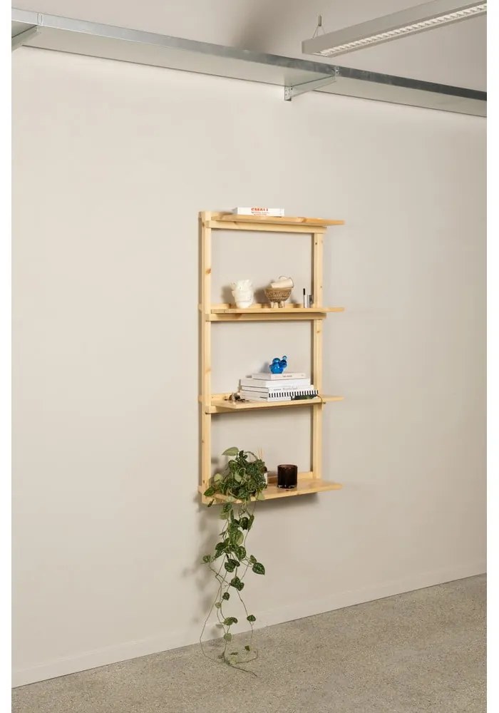 Nástenná knižnica z borovicového dreva v prírodnej farbe 66x127 cm Groove – Karup Design