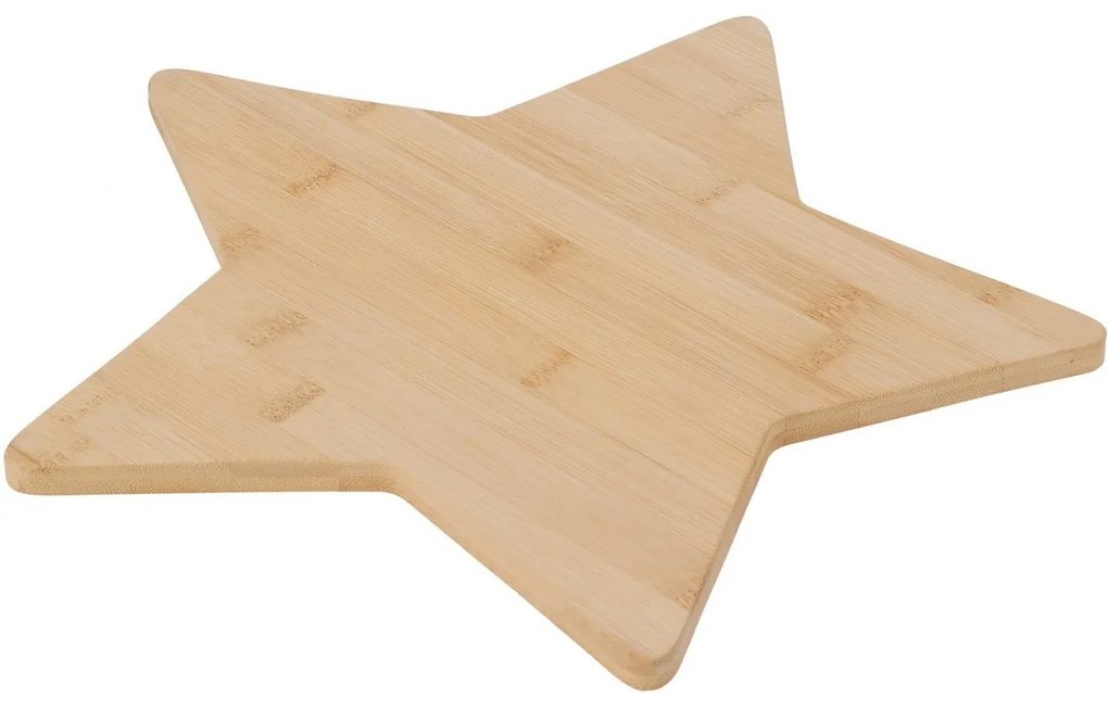Vianočná servírovacia doštička z bambusu Hviezda