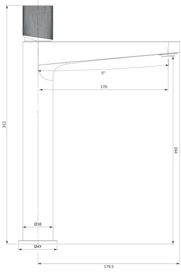 OMNIRES CT8012CR - Umývadlová batéria CONTOUR 31,2 cm lesklý chróm