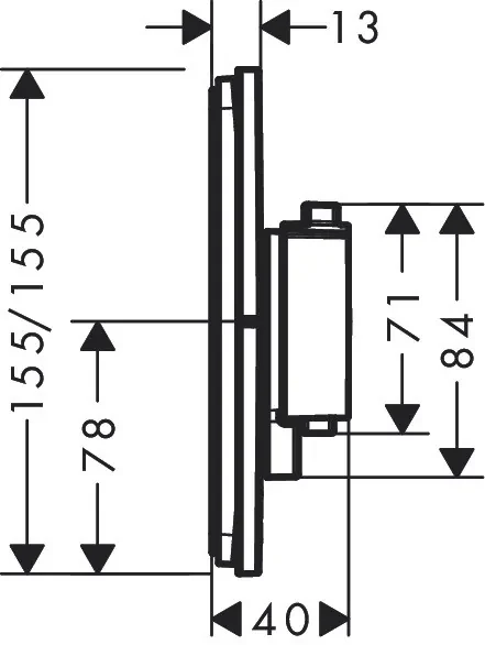 Hansgrohe ShowerSelect Comfort Q, termostat pod omietku pre 1 spotrebič a ďalší výtok, biela matná, HAN-15589700