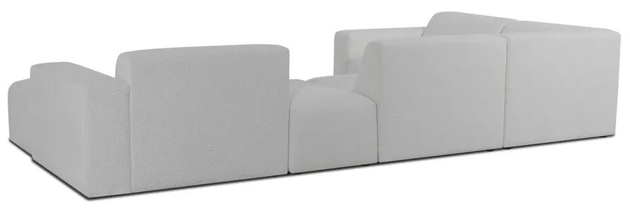Biela rohová pohovka z textílie buklé (do "U") Roxy – Scandic