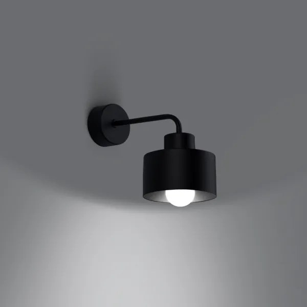 Sollux SL.1129 - Nástenná lampa SAVAR 1xE27/60W/230V čierna
