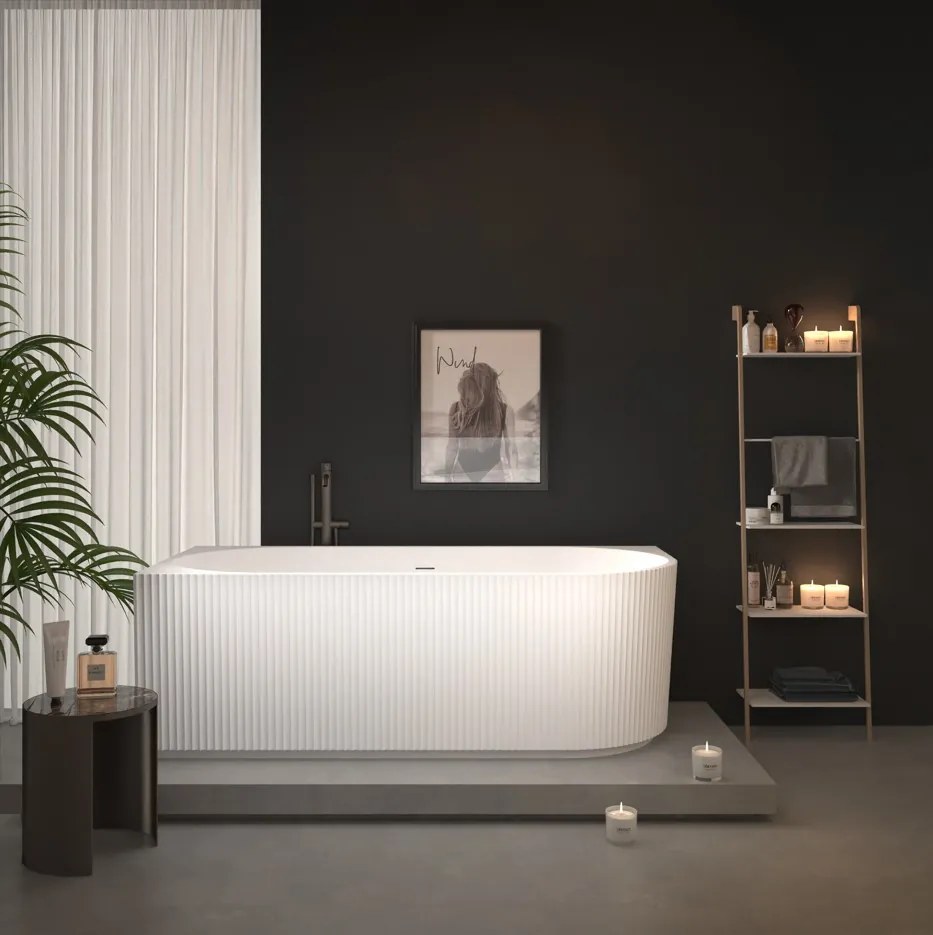 Erga Marina, rohová voľne stojaca vaňa 150x75 cm + odtoková zátka, ľavá, biela lesklá, ERG-MARINA-150075L-WH-WH
