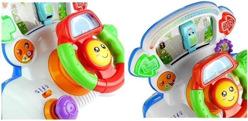LEAN Toys Interaktívny vzdelávací volant – zvuky a svetlo
