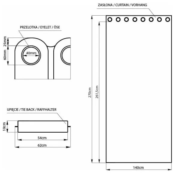 Fialový zamatový dimout záves 140x270 cm Eyelets – Restilo