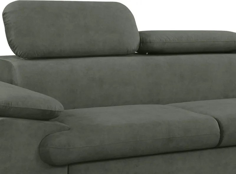 Rohová sedacia súprava Scala, olivovo zelená látka, pravý roh