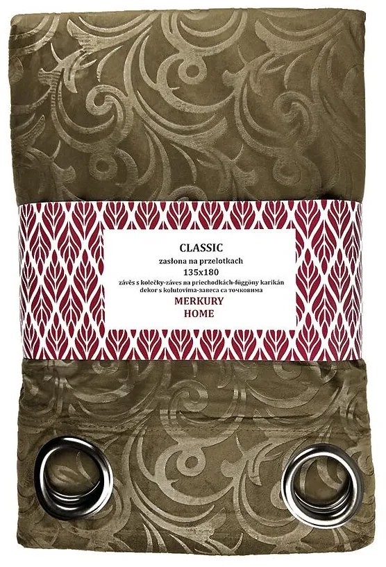 Záves Classic na priechodkách 135x180 svetlohnedá Merkury Home