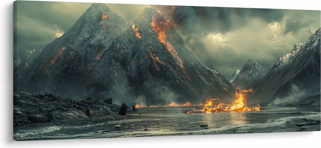 Obraz - Erupcia sopky (120x50 cm)
