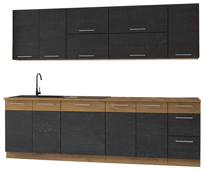 Kuchynská linka Vigo Dark 260 bez kuchynskej dosky