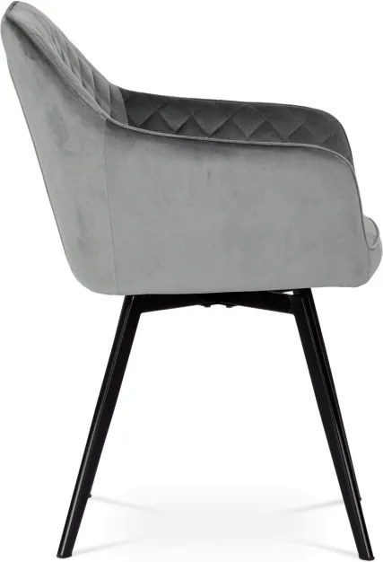 Jedálenská stolička zamatová, sivá DCH-425 GREY4