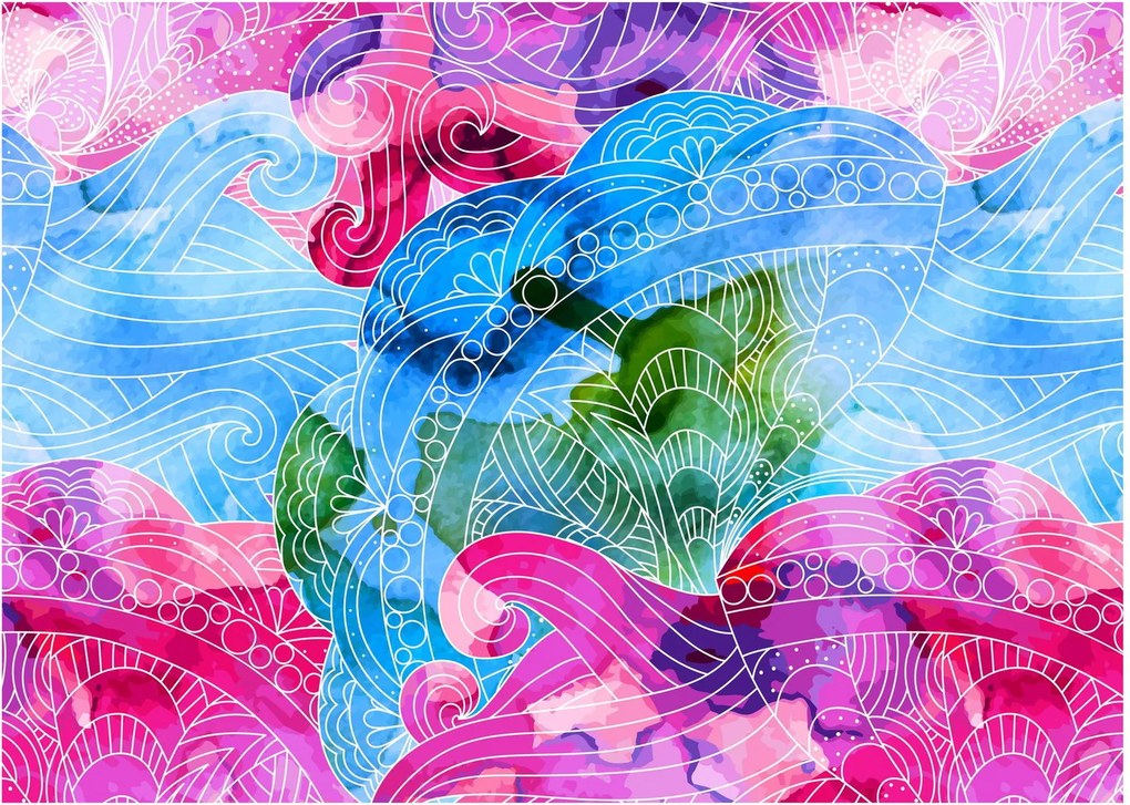 Obraz - Farebné vlny (70x50 cm)