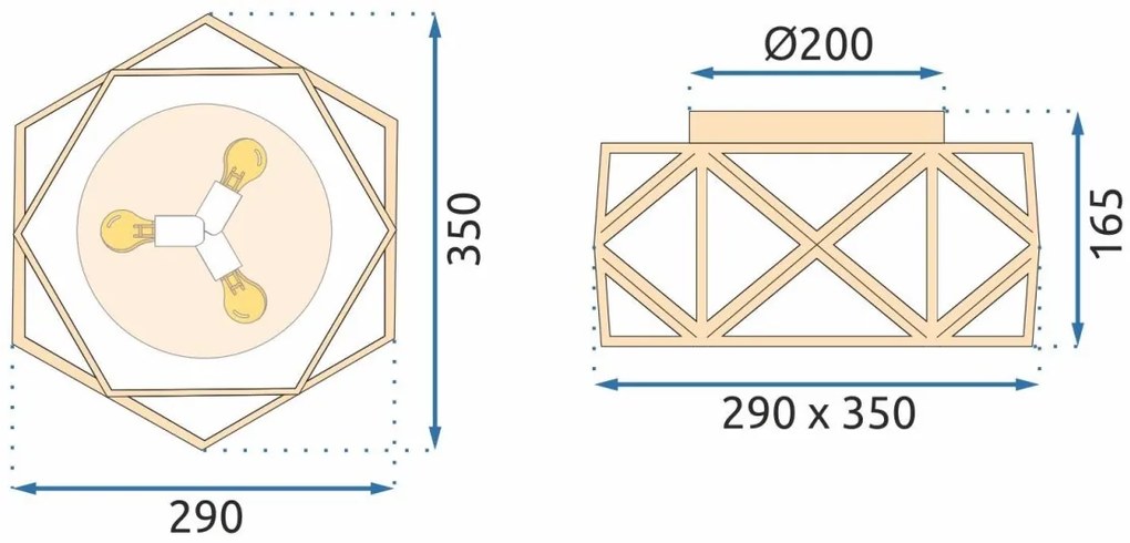 Stropní svítidlo 35 cm zlaté