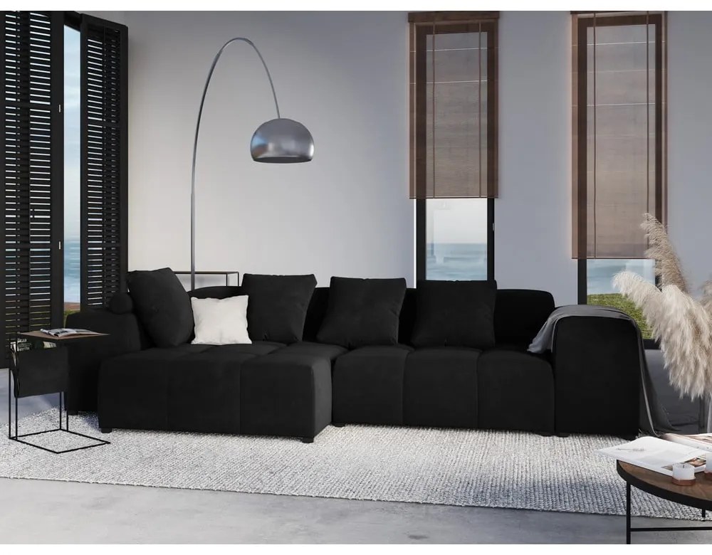 Čierny zamatový vankúš k modulárnej pohovke Rome Velvet - Cosmopolitan Design