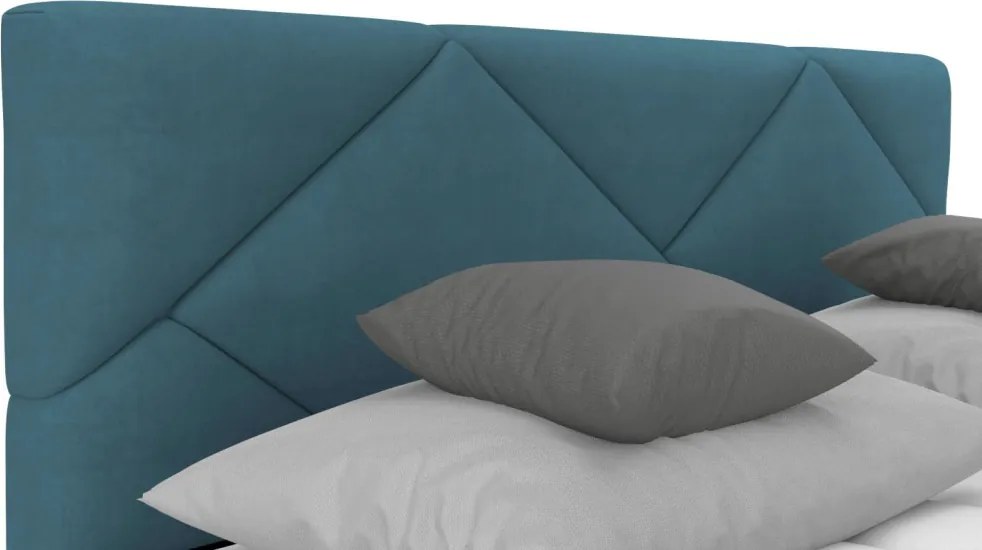 Posteľ Parana 180x200 cm, modrá aqua zamatová látka