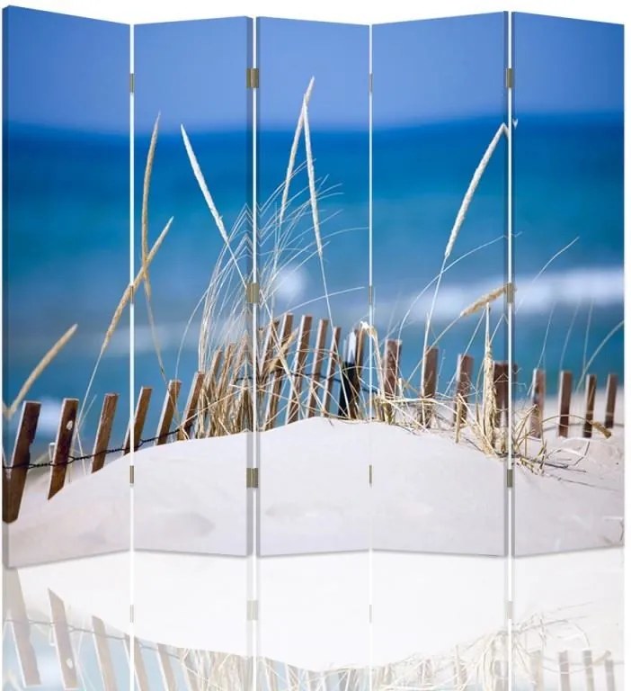CARO Paraván - Beach | päťdielny | jednostranný 180x150 cm