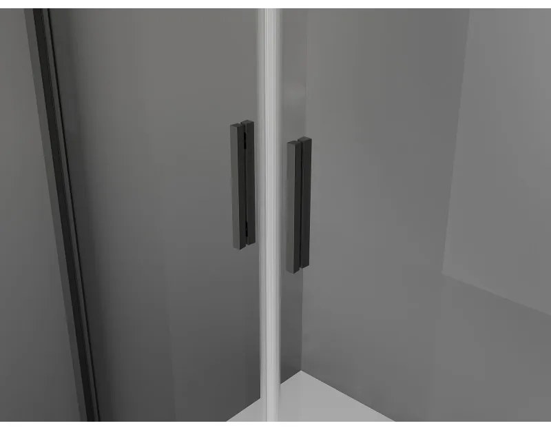 Mexen Exo, dvojkrídlové sprchové dvere 80x200 cm, 6mm číre sklo, čierny profil, 814-080-000-70-00