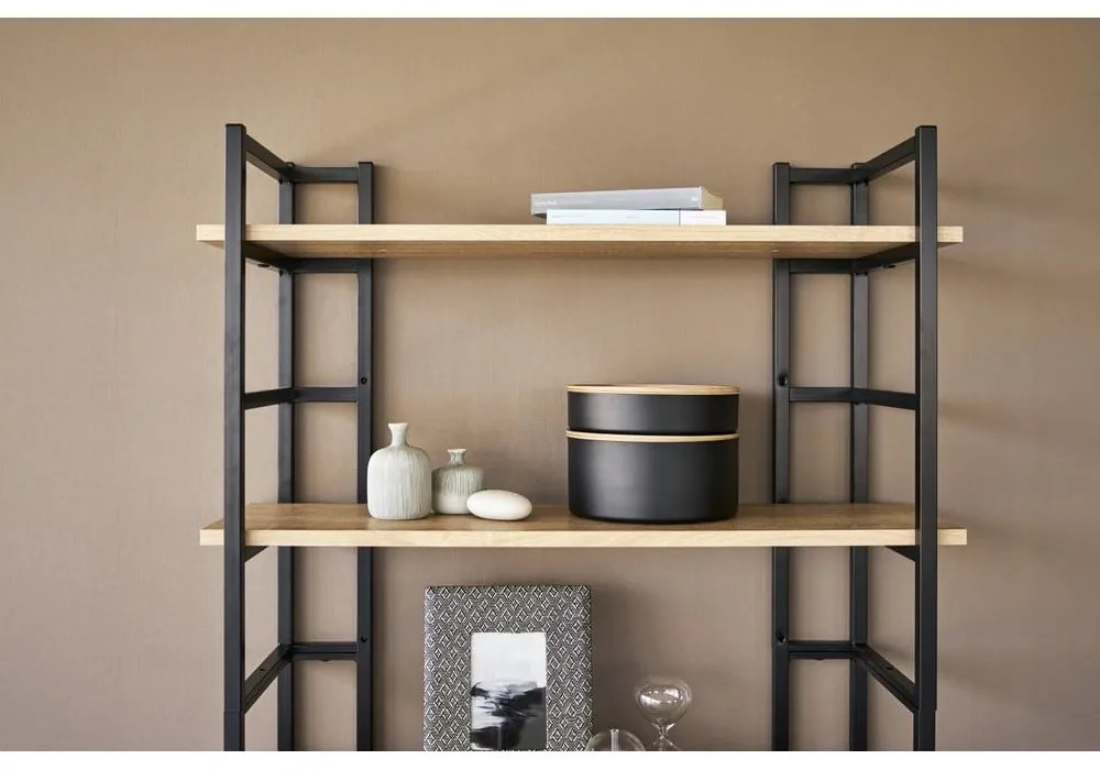 Čierny kovový úložný box s vekom ø 22x6 cm Rin – YAMAZAKI