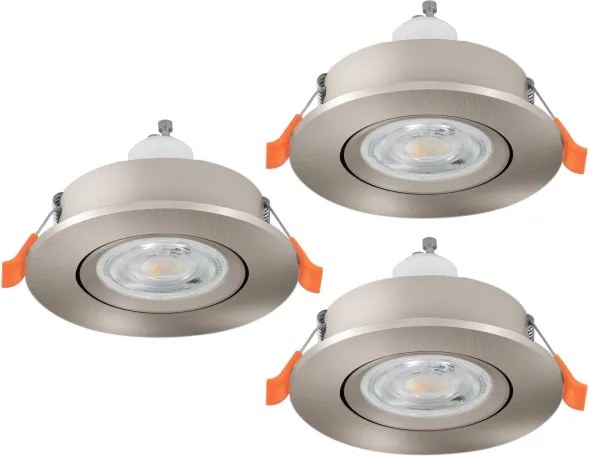 Eglo 902259 - SADA 3× LED podhľadových bodových svietidiel BARRANCO 1× GU10/4,5 W/230 V chróm