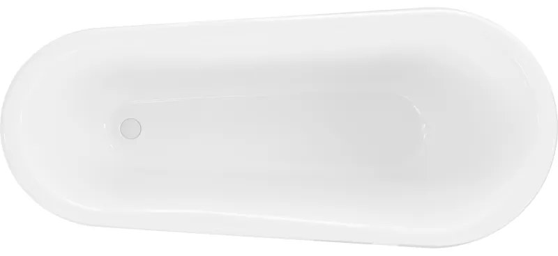 Mexen Retro, voľne stojaca vaňa 170 x 75 cm, biela-čierna, biele nohy, 53251707575-20