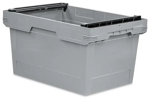 Sada 6 kusov - Kónická opakovane použiteľná nádoba so stohovacou rukoväťou 64-323 - sivá