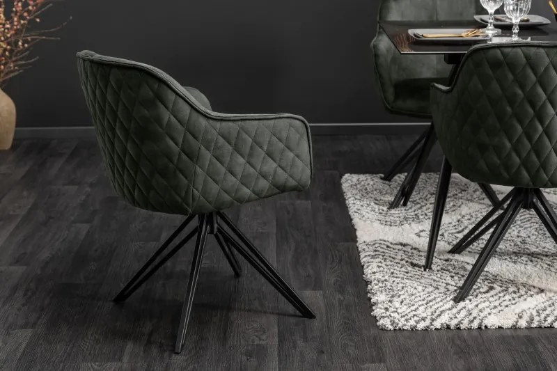 Dizajnová stolička Natasha tmavozelený zamat